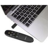 Wireless Presentation Remote with Green Laser Pointer - 90 ft. (27 m) - USB Presentation Clicker for Mac and Windows - Batteries Included - Wireless Slideshow and Volume Controls
