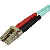 Câble fibre optique multimode StarTech.com 15 m (50 pi) LC/UPC vers LC/UPC OM3, duplex intégral 50/125 Zipcord, 100 G, cordon de raccordement fibre LSZH