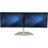 StarTech.com Dual Monitor Stand, Free Standing Desktop Pole Stand for 2x 24" (17.6lb/8kg) VESA Mount Displays, Height Adjustable, Silver