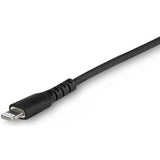 StarTech.com 3 foot/1m Durable Black USB-C to Lightning Cable, Rugged Heavy Duty Charging/Sync Cable for Apple iPhone/iPad MFi Certified
