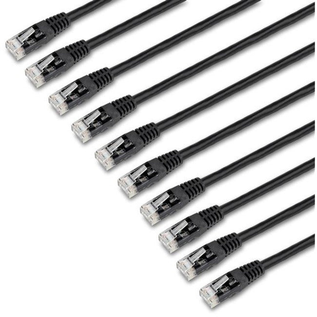 Câble Ethernet CAT6 StarTech.com de 1,8 m (10 pièces) - Certifié ETL - Cordon de raccordement CAT6 noir - Connecteurs RJ45 moulés - 24 AWG - UTP