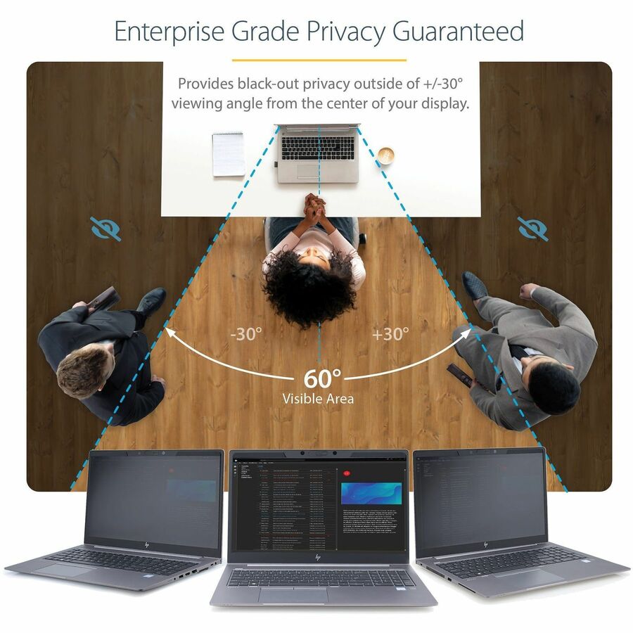 StarTech.com Filtre de confidentialité pour ordinateur portable 15,6" - Filtre de sécurité magnétique amovible - Réduction de la lumière bleue - Mat/Brillant