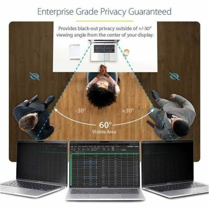 StarTech.com Laptop Privacy Screen for 13 inch MacBook Pro & Air - Magnetic Removable Security Filter - Blue Light Reducing - Matte/Glossy