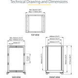 StarTech.com 4-Post 18U Mobile Open Frame Server Rack, 19" Network Rack with Casters, Rolling Rack for Computer/AV/Data/IT Equipment