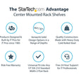 StarTech.com 2U 19" 2-Post Network Rack Shelf 20in Deep Center Mount Cantilever Tray Rackmount for AV/Data Equipment 75lb Capacity
