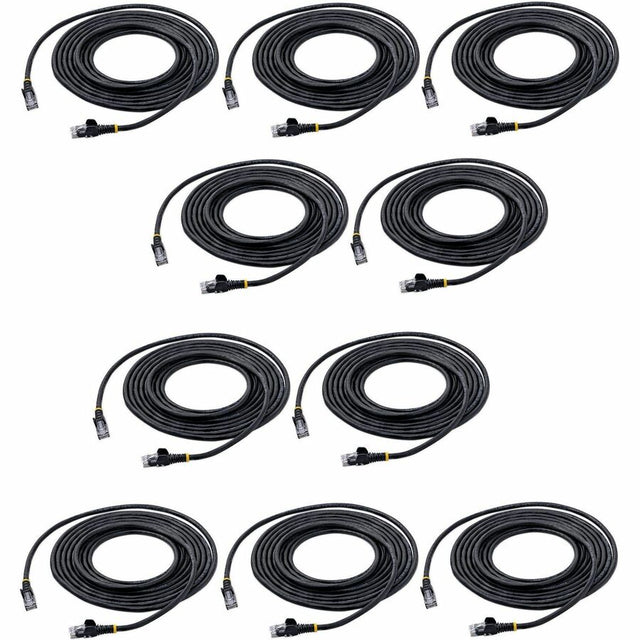 StarTech.com 15 ft. CAT6 Ethernet Cable - 10 Pack - ETL Verified - Black CAT6 Patch Cord - Snagless RJ45 Connectors - 24 AWG - UTP
