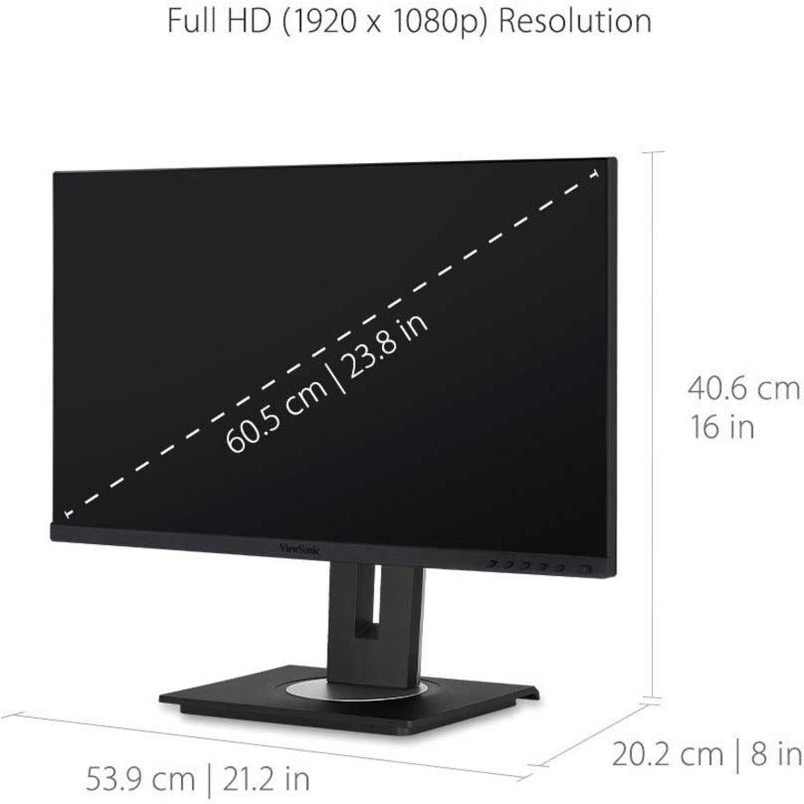 Moniteur LED Full HD ViewSonic Graphic VG2456 24 pouces - 16:9 - Noir