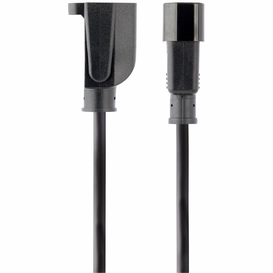 StarTech.com 1ft (0.3m) Power Extension Cord, IEC C14 to NEMA 5-15R, 10A 125V, 18AWG, Black, Outlet Extension Cable for Network Equipment