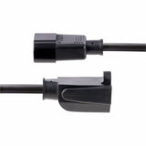 StarTech.com 1ft (0.3m) Power Extension Cord, IEC C14 to NEMA 5-15R, 10A 125V, 18AWG, Black, Outlet Extension Cable for Network Equipment