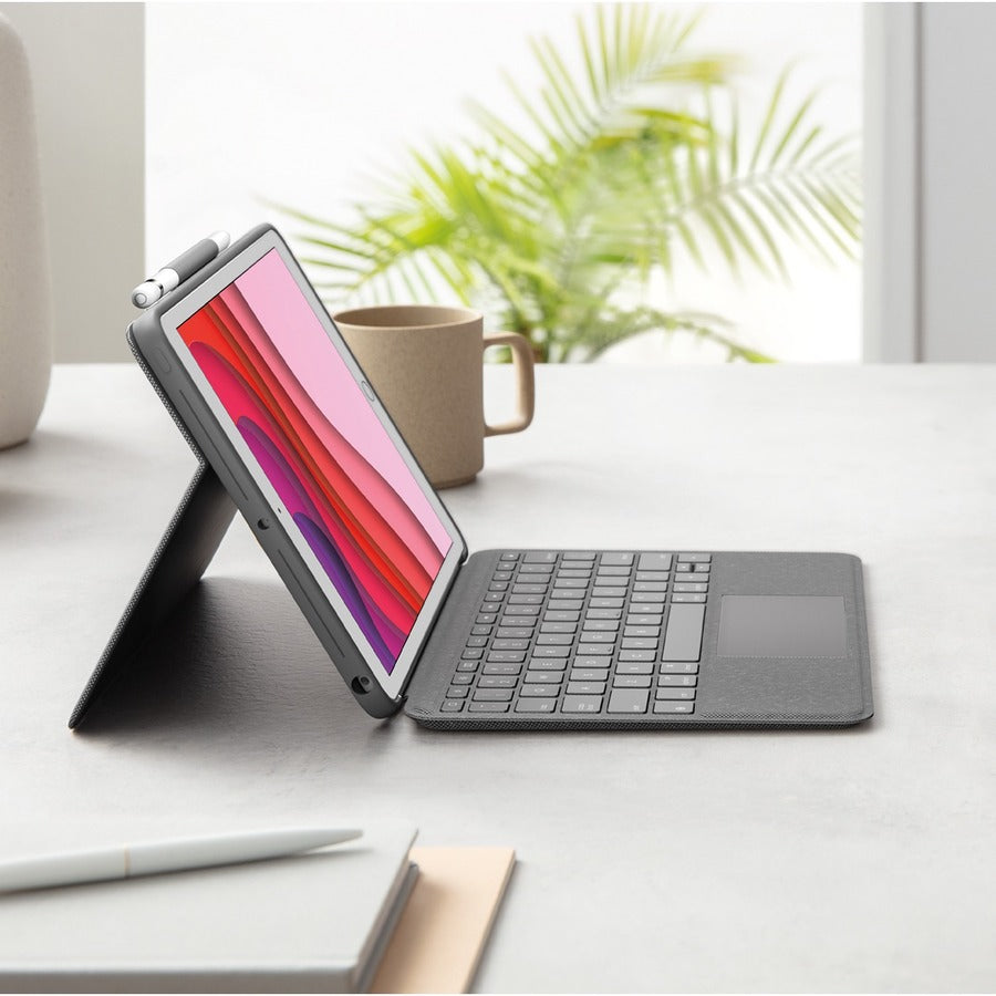 Logitech Combo Touch Keyboard/Cover Case iPad (7th Generation), iPad (9th Generation), iPad (8th Generation) Tablet - Graphite
