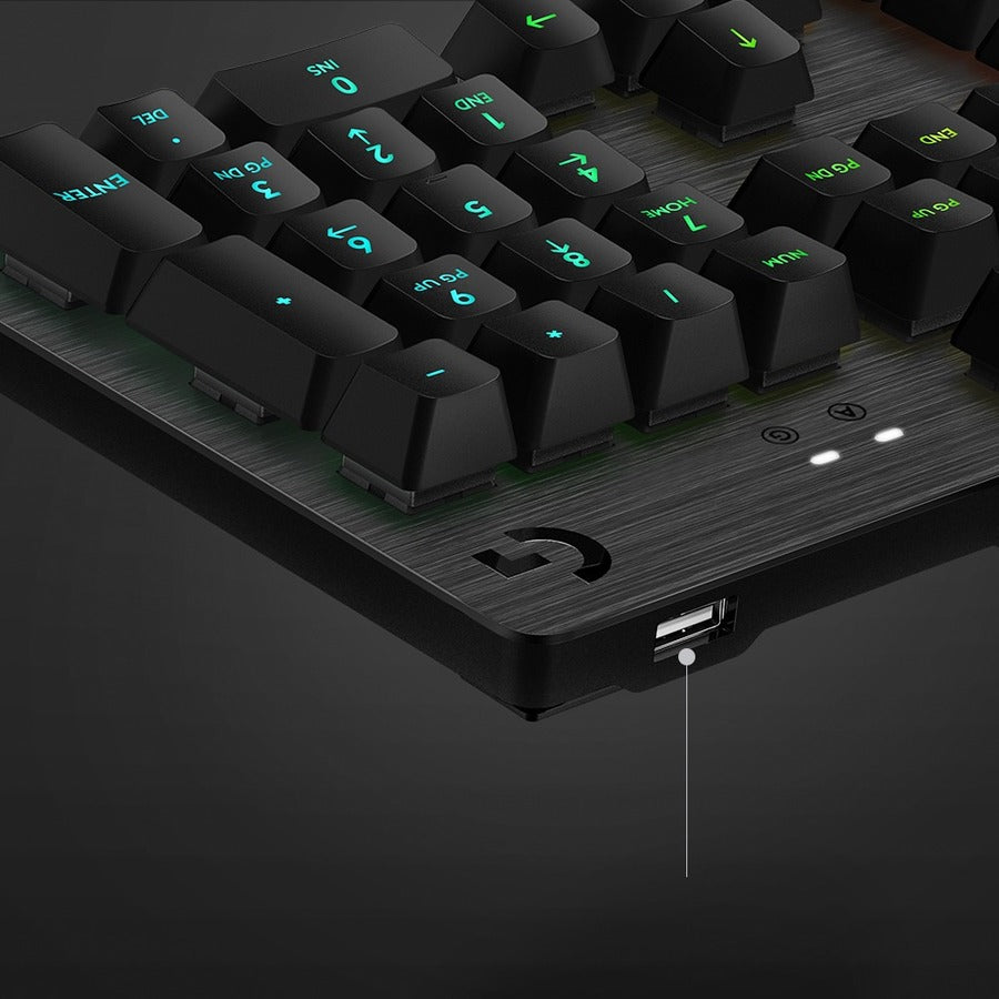 Logitech G512 RGB Mechanical Gaming Keyboard, GX Blue, USB Passthrough