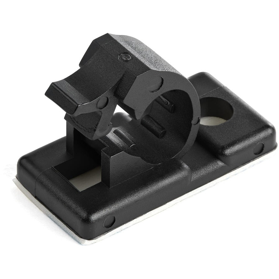 StarTech.com 100 Self Adhesive Cable Management Clips - Ethernet/Network Cable/Office Desk Cord Organizer - Sticky Wire Holder/Clamp Black

