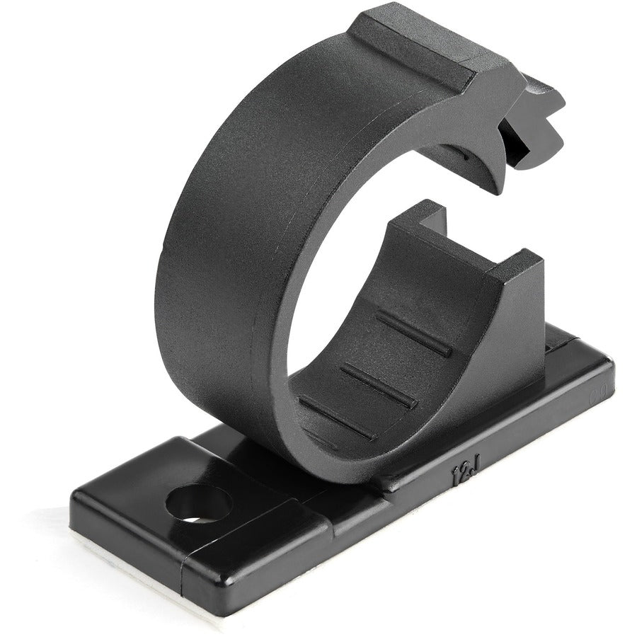 StarTech.com 100 Self Adhesive Cable Management Clips - Ethernet/Network Cable/Office Desk Cord Organizer - Sticky Wire Holder/Clamp Black
