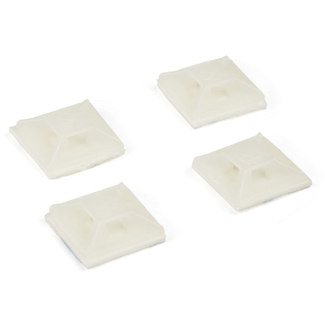 StarTech.com 100 Pack Cable Tie Mounts with Adhesive Tape for 0.13in (3.2mm) Wide Ties - Nylon/Plastic Zip Tie Mounts - 94V-2 Fire & UL
