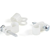StarTech.com 100 Pack Screw Mount Cable Clamps - Wire Fastener/Holder - R-Type Screw Down Reusable Nylon Clips - UL/94V-2 Rated - Medium
