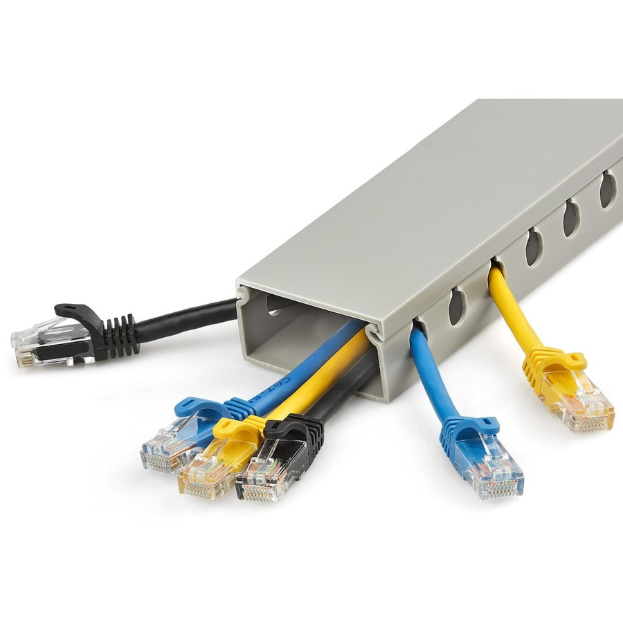 StarTech.com Cable Management Raceway with Cover 2"(50mm)W x 1"(25mm)H, 6.5ft(2m) length, 3/8"(8mm) Slots, Wall Wire Duct, UL Listed