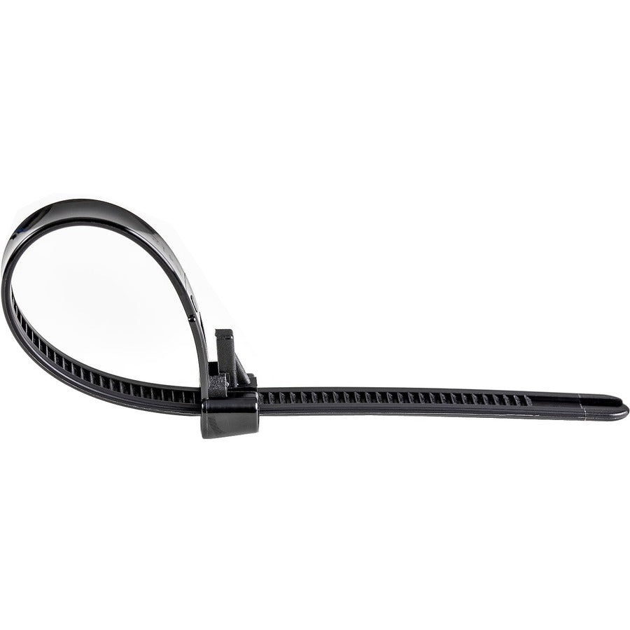StarTech.com 5"(12cm) Reusable Cable Ties, 1-1/8"(30mm) Dia. 50lb(22Kg) Tensile Strength, Nylon, In/Outdoor, UL Listed, 100 Pack, Black