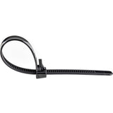 StarTech.com 5"(12cm) Reusable Cable Ties, 1-1/8"(30mm) Dia. 50lb(22Kg) Tensile Strength, Nylon, In/Outdoor, UL Listed, 100 Pack, Black