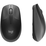 Logitech Wireless Mouse M190 - Full Size Ambidextrous Curve Design, 18-Month Battery with Power Saving Mode, Precise Cursor Control & Scrolling, Wide Scroll Wheel, Thumb Grips (Charcoal)
