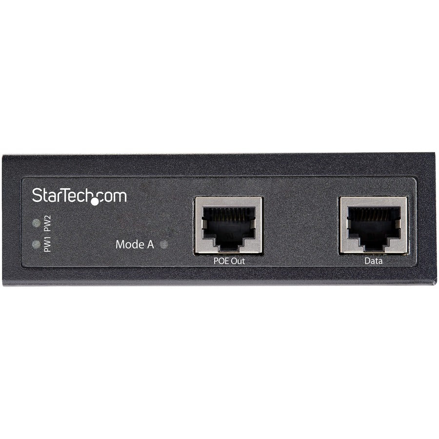 Star Tech.com Industrial Gigabit Ethernet PoE Injector 30W 802.3at PoE+ Midspan 48V-56VDC Power Over Ethernet Injector Adapter -40C to +75C
