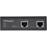 Star Tech.com Industrial Gigabit Ethernet PoE Injector 30W 802.3at PoE+ Midspan 48V-56VDC Power Over Ethernet Injector Adapter -40C to +75C