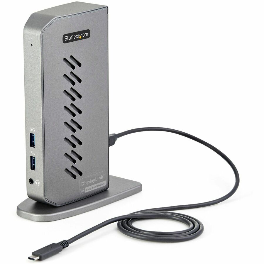 StarTech.com USB-C USB-A Dock - Hybrid Universal USB 3.0 Laptop Docking Station - Dual Monitor 4K 60Hz HDMI/DisplayPort - 6xUSB Type-A/GbE