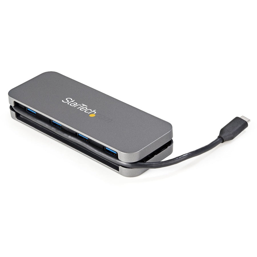 Hub USB-C StarTech.com 4 ports - 4 ports USB-A - Hub USB 3.0 Type-C 5 Gbit/s (USB 3.2/3.2 Gen 1) - Alimentation par bus - Câble de 28 cm avec gestion des câbles