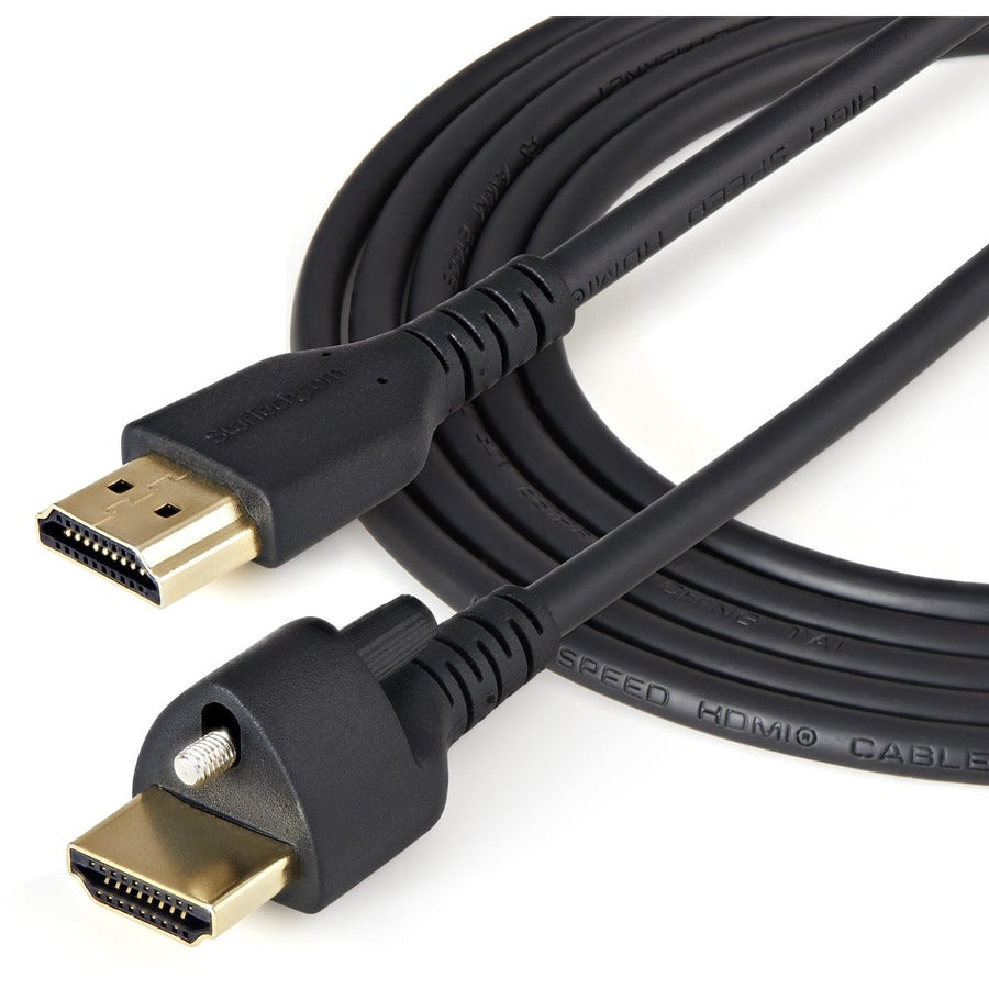Câble HDMI StarTech.com de 2 m (6 pi) avec vis de verrouillage, câble HDMI 2.0 haute vitesse 4K 60 Hz HDR avec Ethernet, connecteur de verrouillage sécurisé, M/M
