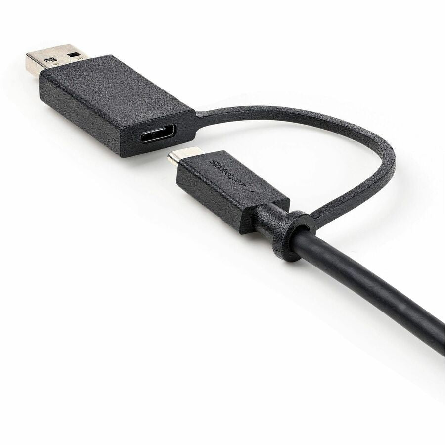 StarTech.com 3ft/1m USB-C Cable with USB-A Adapter Dongle, USB-C to C (10Gbps/PD), USB-A to C (5Gbps), 2-in-1 USB C Cable for Hybrid Dock