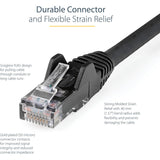 Câble Ethernet CAT6 StarTech.com de 90 cm (3 pi), LSZH (faible émission de fumée et zéro halogène), 10 GbE anti-accroc, 100 W PoE UTP RJ45, noir, cordon de raccordement réseau, ETL