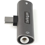 StarTech.com USB C Audio & Charge Adapter, USB-C Audio Adapter with 3.5mm Headset Jack and USB Type-C PD Charging, For USB-C Phone/Tablet
