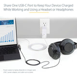 StarTech.com USB C Audio & Charge Adapter, USB-C Audio Adapter, USB C Audio Headset Port and USB Type-C PD Charger, For USB-C Phone/Tablet