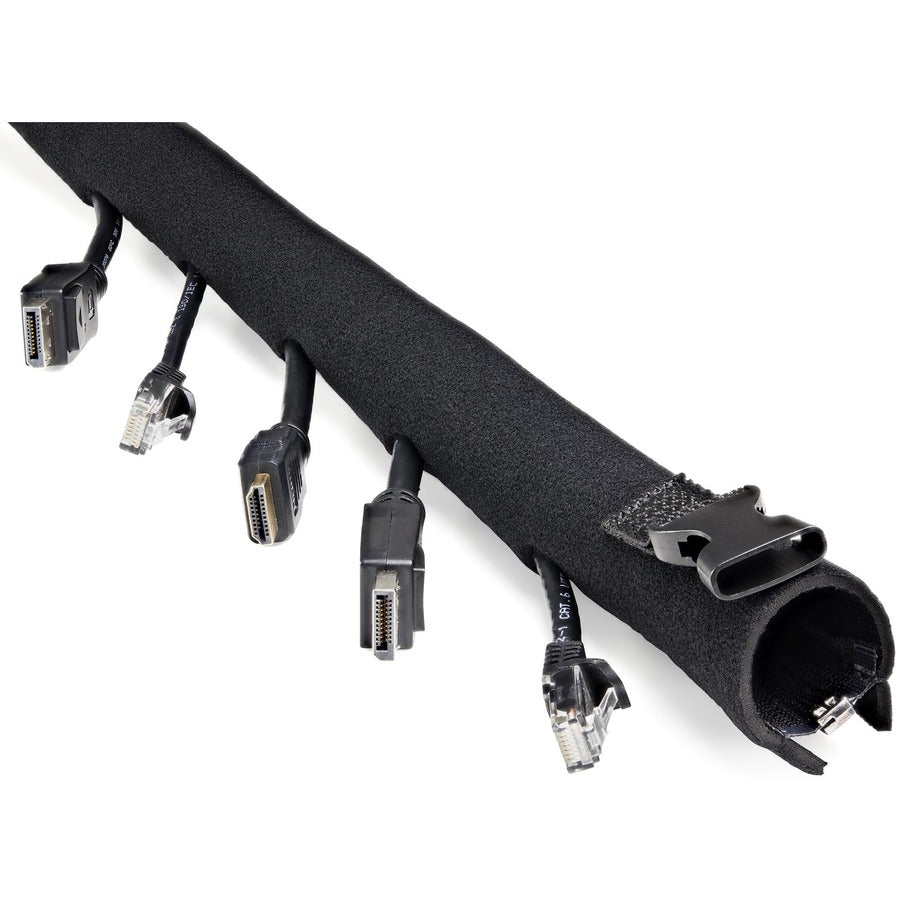 StarTech.com 40" Neoprene Cable Management Sleeve with Zipper/Buckle, Black