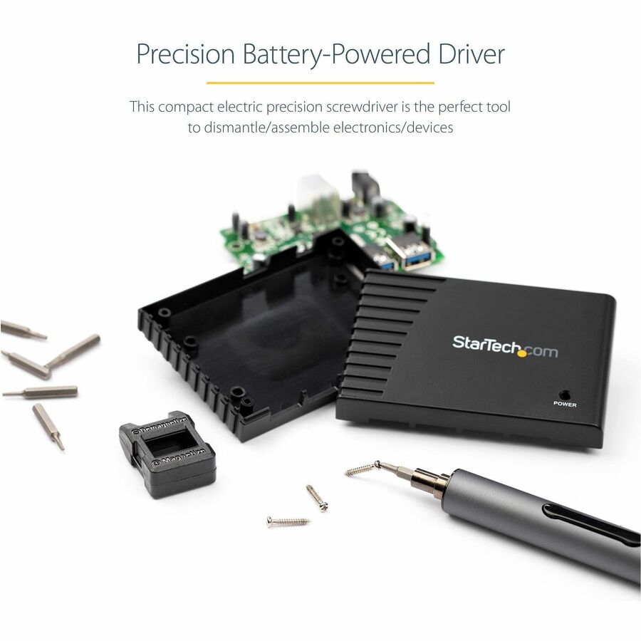 StarTech.com 55-Bit Electric Precision Screwdriver Set, Cordless/Battery Powered, Magnetic Bit Driver Kit for Laptop/Computer/Phone Repair