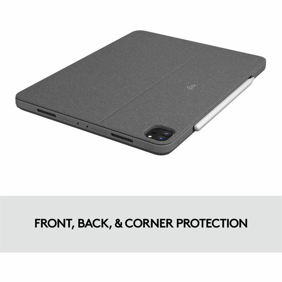 Logitech Combo Touch Keyboard/Cover Case for 11" (279.40 mm) Apple, Logitech iPad Pro, iPad Pro (2nd Generation), iPad Pro (3rd Generation) Tablet - Oxford Gray