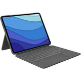 Logitech Combo Touch Keyboard/Cover Case for 12.9" Apple, Logitech iPad Pro (5th Generation) Tablet - Oxford Gray
