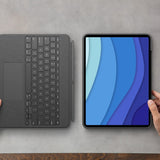 Logitech Combo Touch Keyboard/Cover Case for 12.9" Apple, Logitech iPad Pro (5th Generation) Tablet - Oxford Gray

