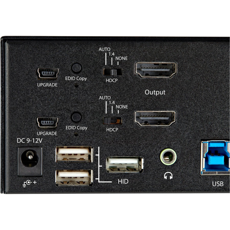 Commutateur KVM HDMI StarTech.com 2 ports pour deux écrans, HDMI 2.0 UHD HDR 4K 60 Hz, hub USB 3.0 2 ports, 4 ports USB HID, audio, raccourcis clavier, TAA