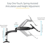 StarTech.com Desk Mount Laptop Arm, Full Motion Articulating Arm/Stand for Laptop or 34" (17.6lb/8kg) Monitor, VESA Mount Laptop Tray
