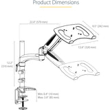 StarTech.com Desk Mount Laptop Arm, Full Motion Articulating Arm/Stand for Laptop or 34" (17.6lb/8kg) Monitor, VESA Mount Laptop Tray

