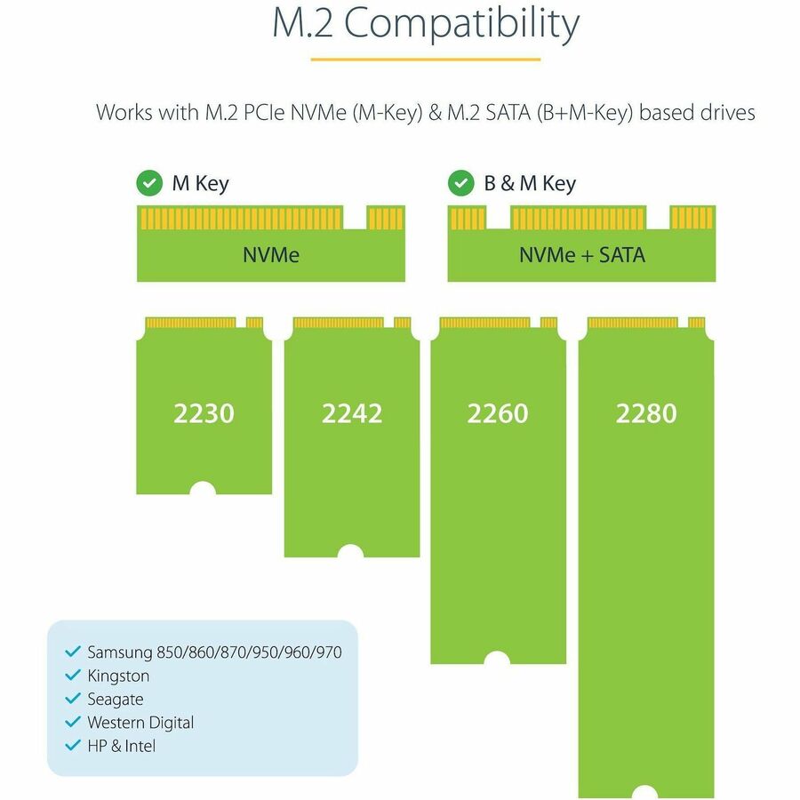 StarTech USB-C M.2 NVMe SATA SSD Enclosure 10Gbps