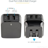 Chargeur mural USB 2 ports StarTech.com, hub de charge mural 17 W (ports 2,4 A et 1 A), adaptateur secteur double USB-A, chargeur portable pour téléphones/tablettes