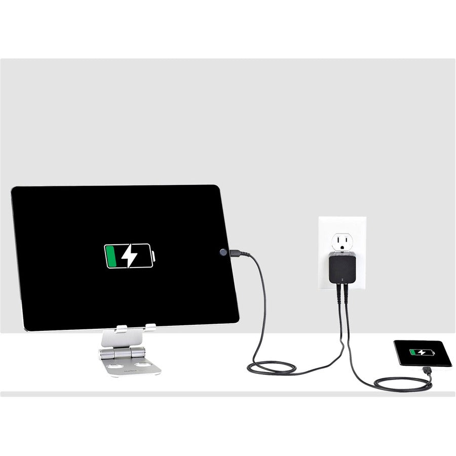 Chargeur mural USB 2 ports StarTech.com, hub de charge mural 17 W (ports 2,4 A et 1 A), adaptateur secteur double USB-A, chargeur portable pour téléphones/tablettes