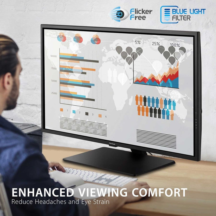 Moniteur LED UHD 4K ViewSonic Entertainment VX4381-4K 43" - 16:9 - Noir