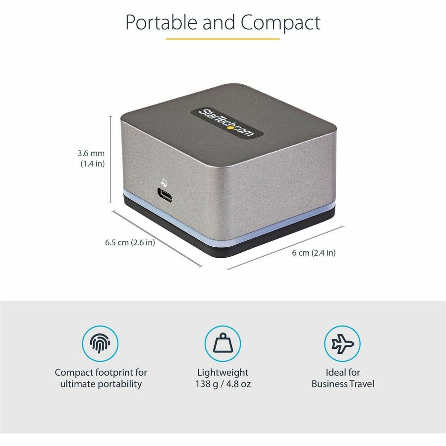 StarTech.com USB C Mini Dock for iPad Pro, Tablets & Smartphones, USB-C Docking Station, 4K HDMI, 27W Power Delivery, 3-Port USB Hub, GbE