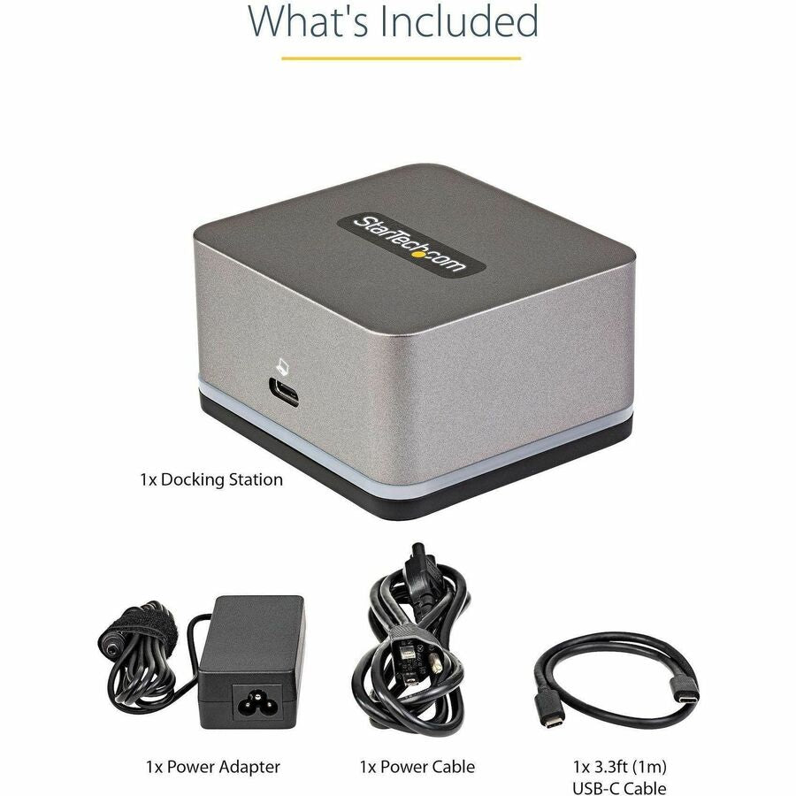 StarTech.com USB C Mini Dock for iPad Pro, Tablets & Smartphones, USB-C Docking Station, 4K HDMI, 27W Power Delivery, 3-Port USB Hub, GbE
