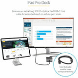 StarTech.com USB C Mini Dock for iPad Pro, Tablets & Smartphones, USB-C Docking Station, 4K HDMI, 27W Power Delivery, 3-Port USB Hub, GbE