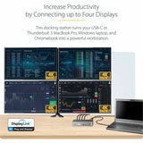 StarTech.com USB-C Dock, 4K 60Hz Quad Monitor DisplayPort & HDMI, Universal USB C Docking Station, 100W Power Delivery, USB Hub 1C/3A, GbE