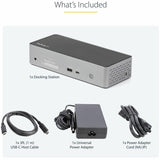 StarTech.com USB-C Dock, 4K 60Hz Quad Monitor DisplayPort & HDMI, Universal USB C Docking Station, 100W Power Delivery, USB Hub 1C/3A, GbE