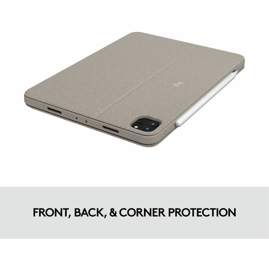 Logitech Combo Touch Keyboard/Cover Case for 11" Apple iPad Pro (3rd Generation), iPad Pro (2nd Generation), iPad Pro Tablet - Sand